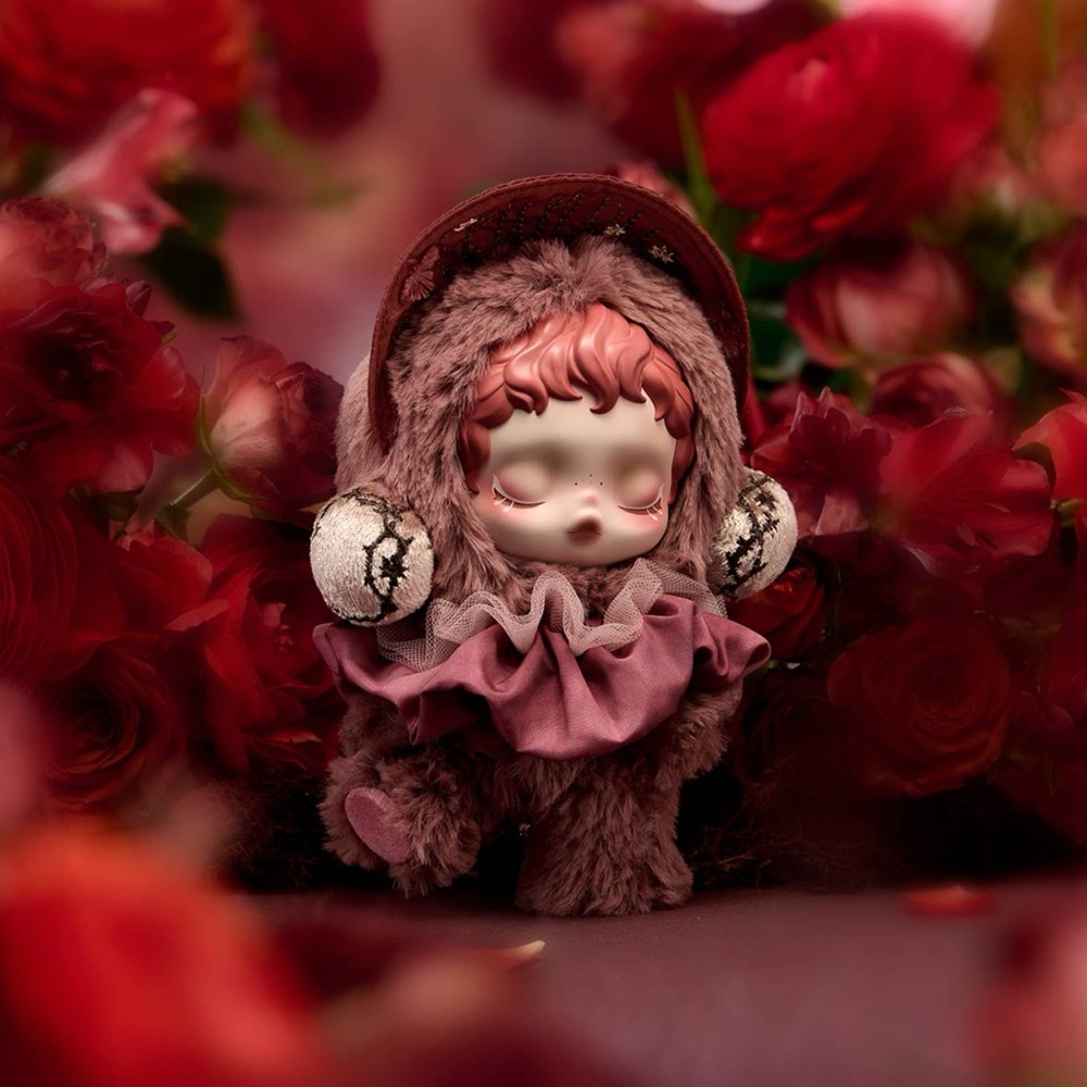 Skullpanda Figure with Fluffy Brown Outfit